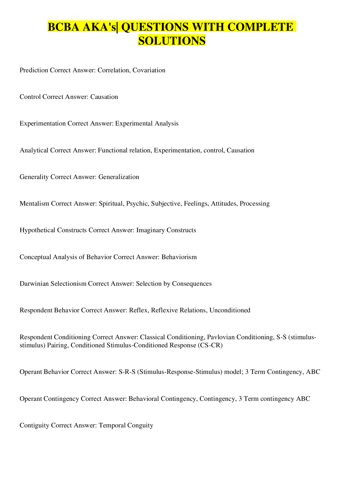 Preview image of BCBA AKA's| QUESTIONS WITH COMPLETE SOLUTIONS document